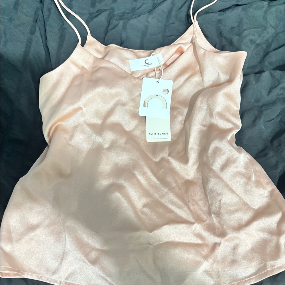 Commense Blush Satin Cami Top
